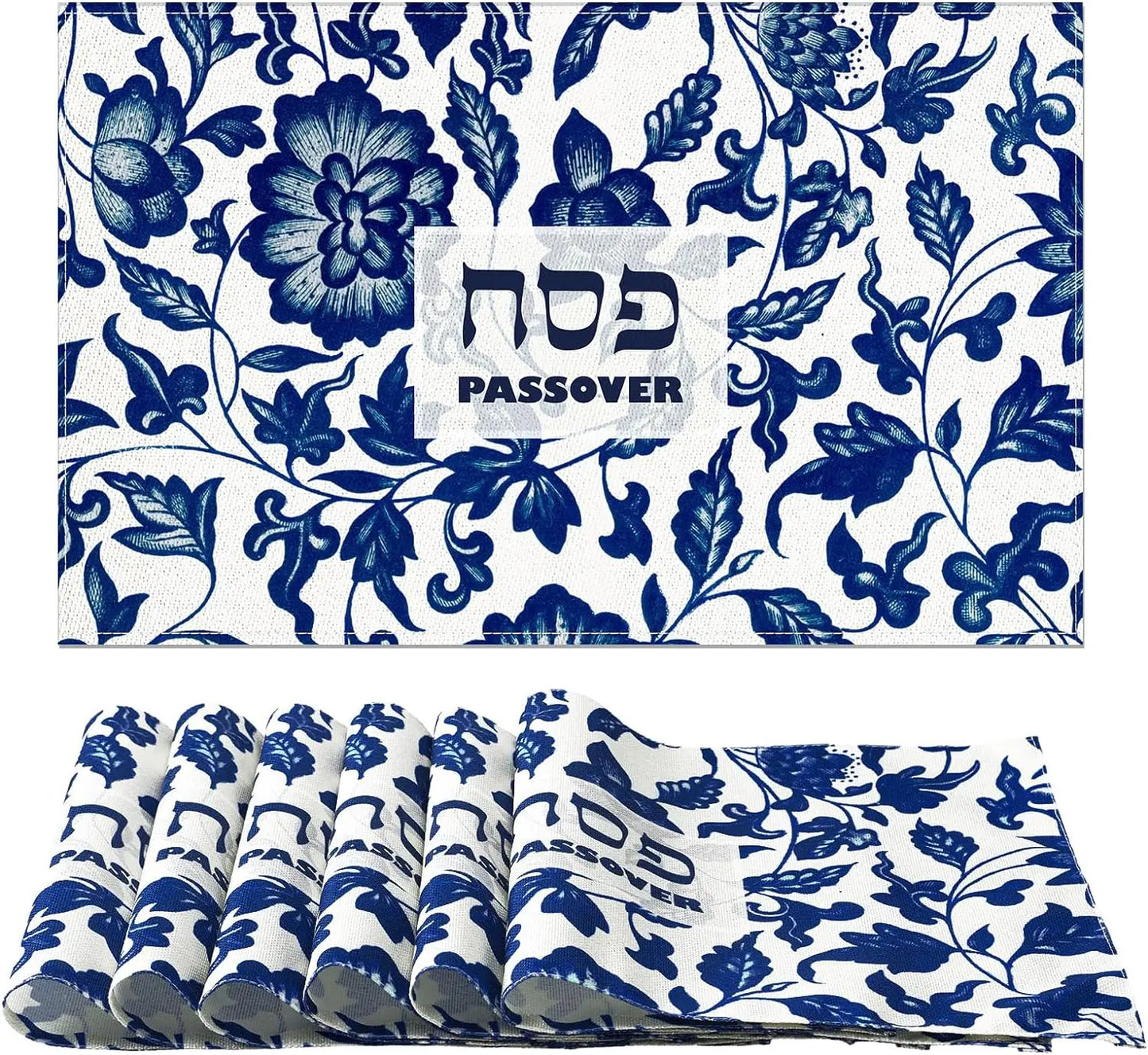 מפית לפסח בעיצוב פרחוני מסורתי