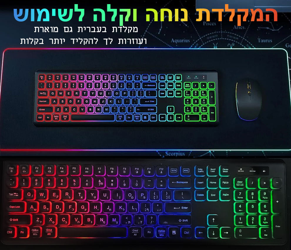 עכבר ומקלדת אל חוטי נטען