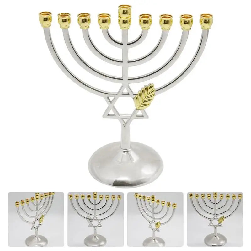 חנוכייה מעוצבת - דגם מסורתי עם נגיעות זהב