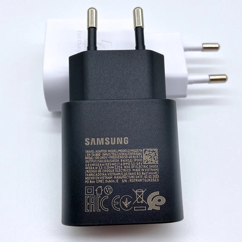 מטען סמסונג - הטענה סופר מהירה 25W עם חיבור USB Type-C