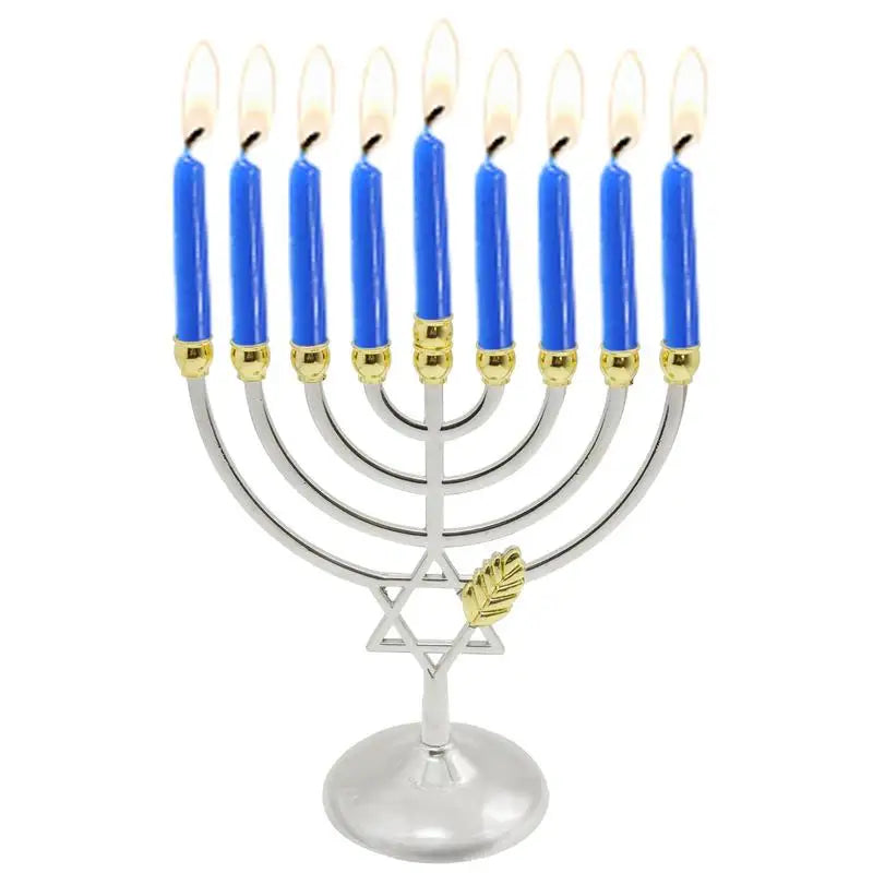 חנוכייה מעוצבת - דגם מסורתי עם נגיעות זהב